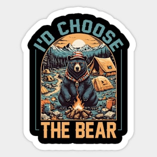 I Choose The Bear Gift For Women Mother day Sticker